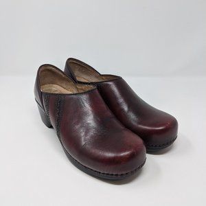 Dansko Sienna Maroon Leather Professional Clogs